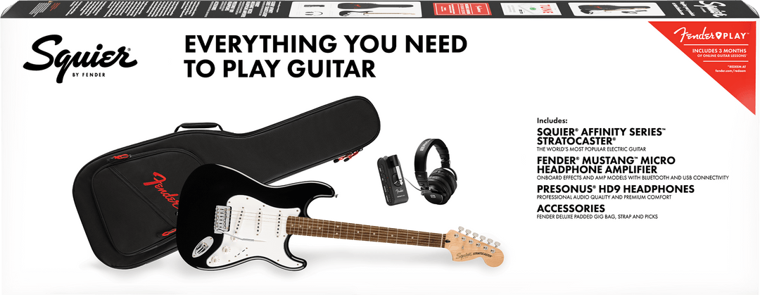 Fender Squier Sonic Stratocaster El-Guitar Start Package (nero)