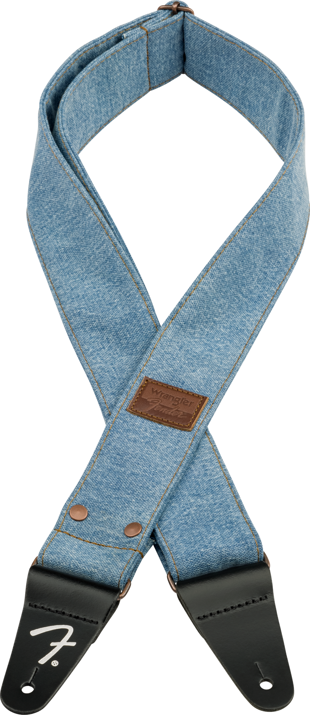 Fender x Wrangler Denim Tracolla per Chitarra (Light Indigo, 2")