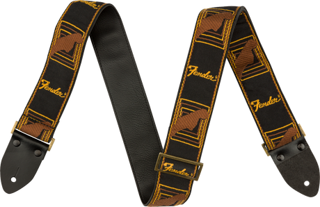 Fender Legacy Vintage Tracolla per Chitarra (Black/Yellow/Brown, 2")