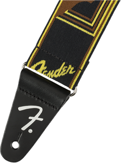 Fender Weighless Tracolla per Chitarra (Black/Yellow/Brown, 2")