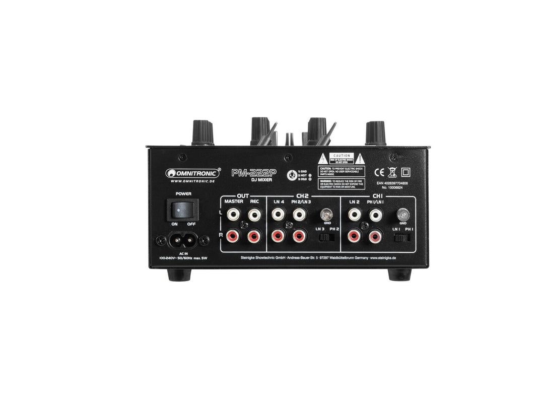 Mixer DJ OMNITRONIC PM-222P a 2 canali con lettore