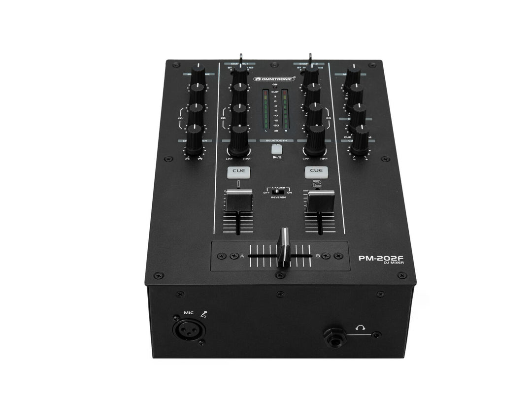 OMNITRONIC PM-202F Mixer DJ a 2 canali con filtro e Bluetooth