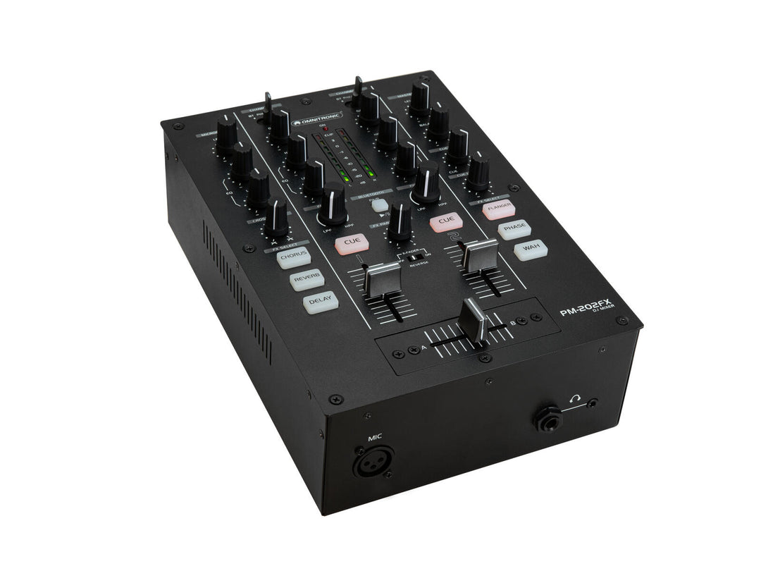 OMNITRONIC PM-202FX mixer DJ a 2 canali con filtro, FX e Bluetooth