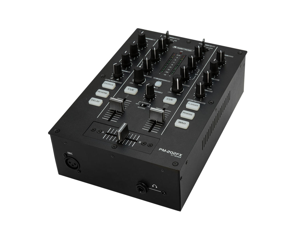 OMNITRONIC PM-202FX mixer DJ a 2 canali con filtro, FX e Bluetooth