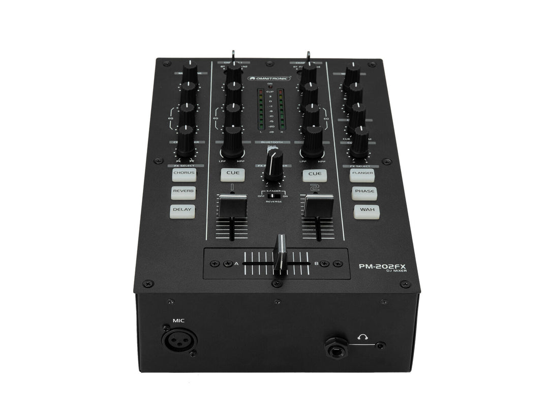 OMNITRONIC PM-202FX mixer DJ a 2 canali con filtro, FX e Bluetooth