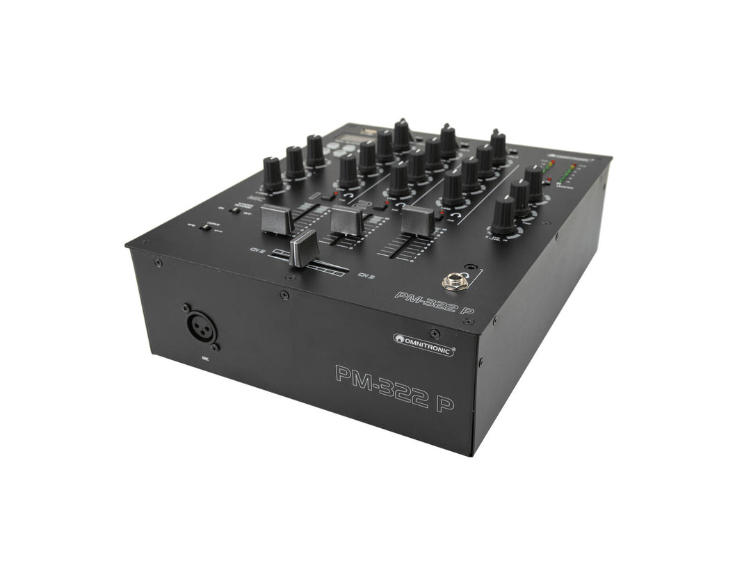 OMNITRONIC PM-322P mixer DJ a 3 canali con Bluetooth e lettore USB