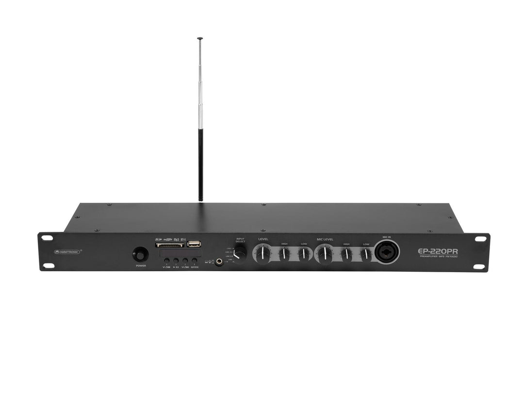 OMNITRONIC EP-220PR preamplificatore con lettore MP3 e radio FM
