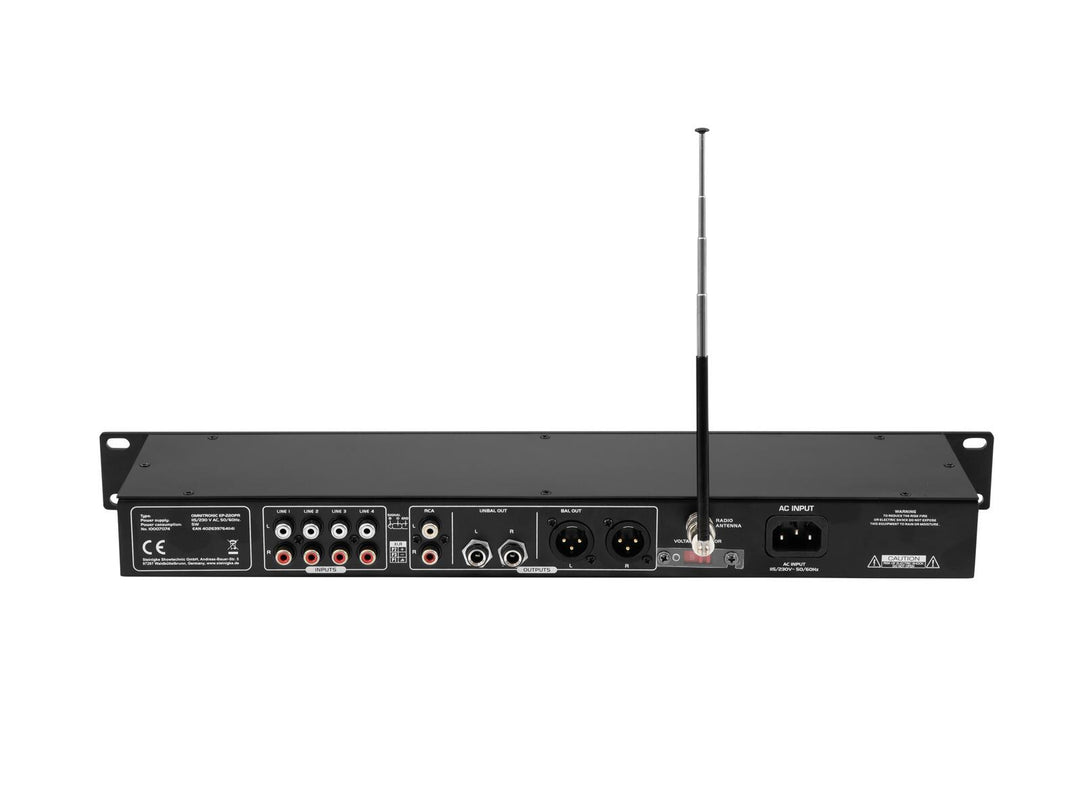 OMNITRONIC EP-220PR preamplificatore con lettore MP3 e radio FM