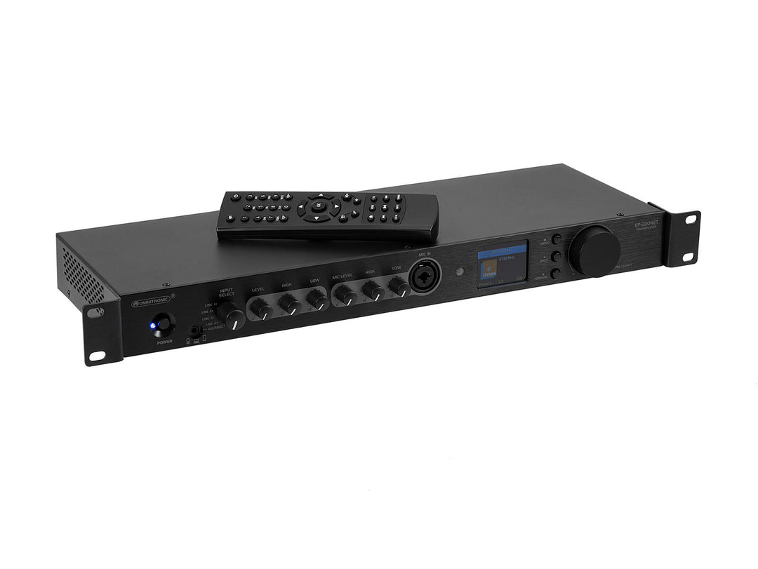 OMNITRONIC EP-220NET preamplificatore con radio Internet, DAB+ e Bluetooth