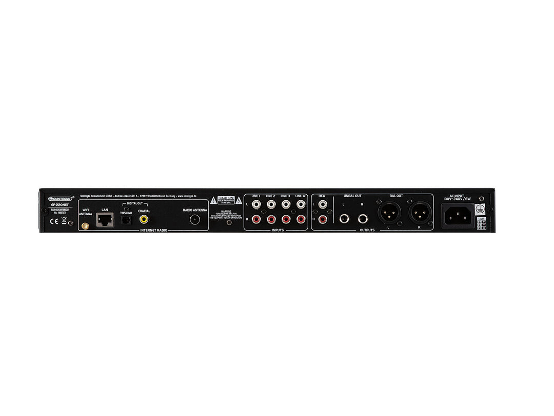 OMNITRONIC EP-220NET preamplificatore con radio Internet, DAB+ e Bluetooth