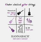 Hannabach 890 1/8 G3 corda avvolta per chitarra per bambini, medium tension