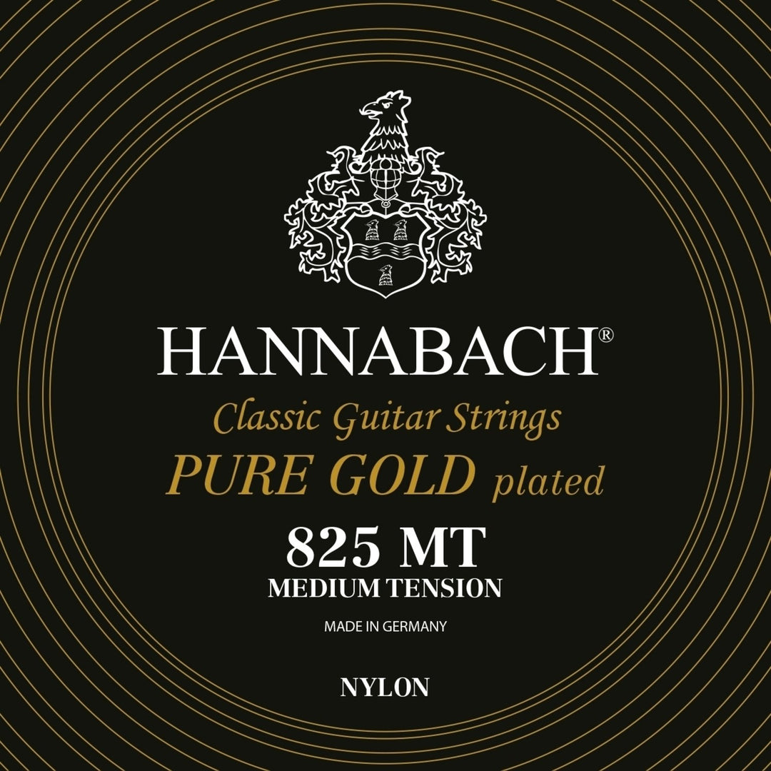 Hannabach Strings for classic chitarre Serie 825 Medium tension specialized gold plated - Set medium (8257MT)