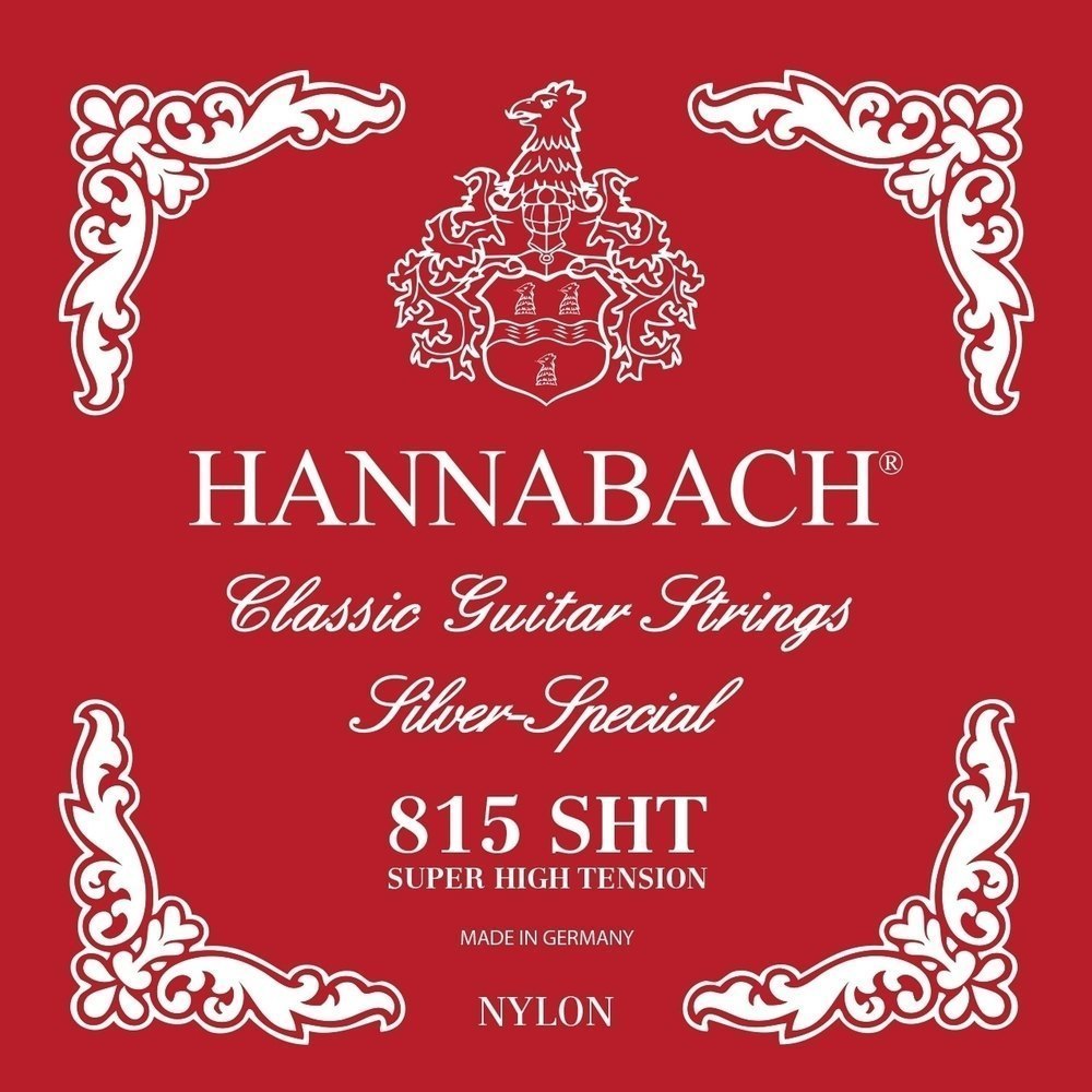 Set di corde acute Hannabach 815 E1, H/B2 e G3, super high tension