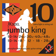 Rotosound corde per Chitarre acustica Jumbo King - set 12 corde Extra Light 10-48 (JK30EL)