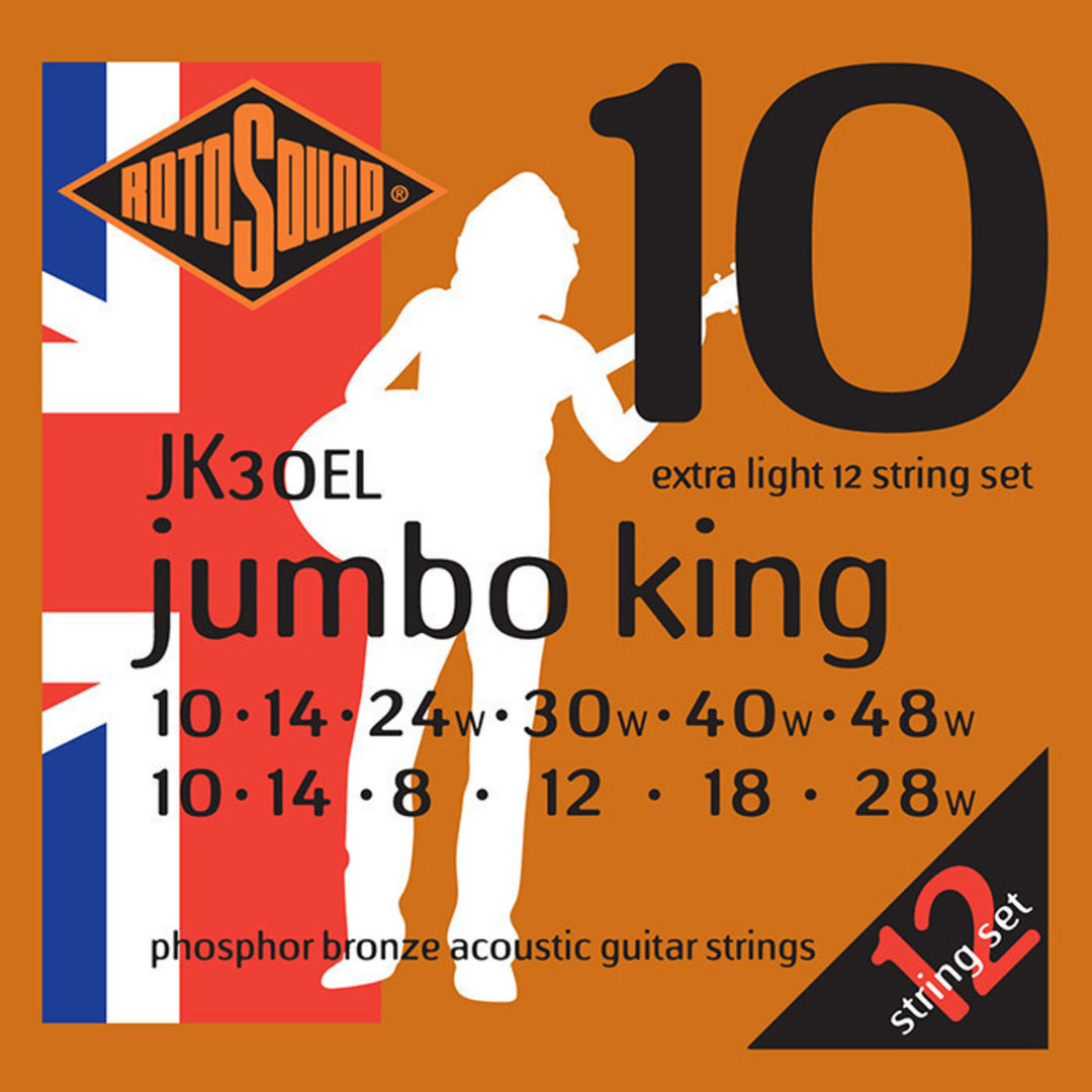 Rotosound corde per Chitarre acustica Jumbo King - set 12 corde Extra Light 10-48 (JK30EL)