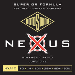 Corde Rotosound per Chitarre acustiche Nexus Coated - Set Extra Light 10-50 (NXA10)