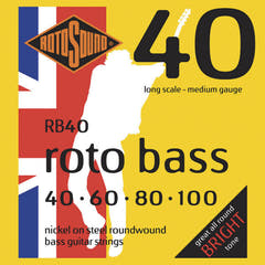 Rotosound Corde per basso elettrico Roto Bass - Set 4 corde Nickel Medium 40-100 (RB40)