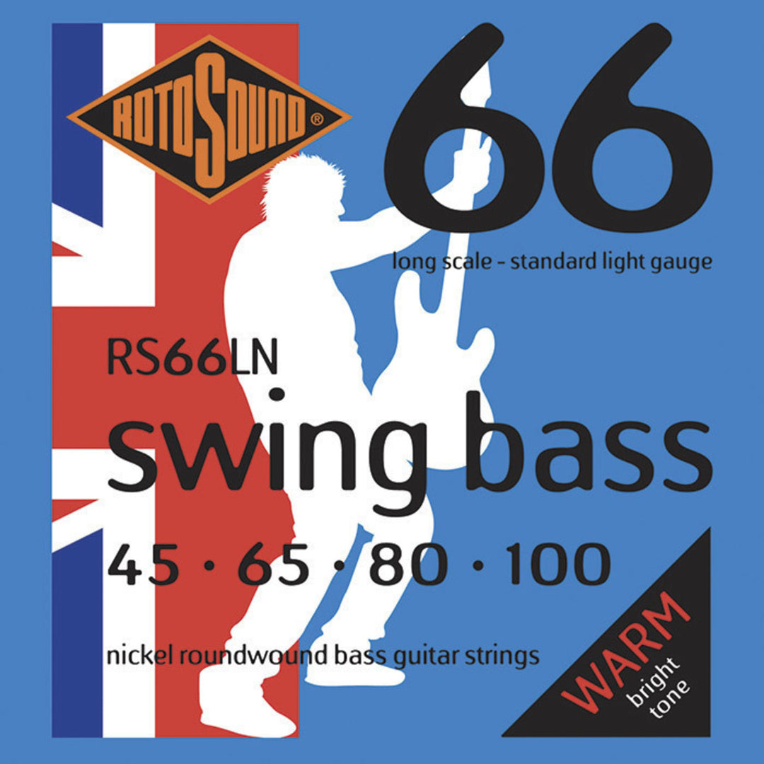 Rotosound Corde per basso elettrico Swing Bass 66 - Set 4 corde Nickel Standard Light 45-100 (RS66LN)