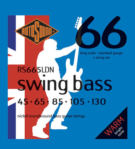 Rotosound Swing Bass 66 RS665LDN set per basso elettrico, 5 corde 45-130