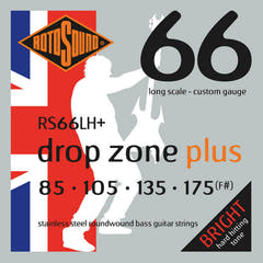 Corde Rotosound per basso elettrico Swing Bass 66 - Set a 4 corde DROP ZONE PLUS Custom 85-175 (RS66LH+)