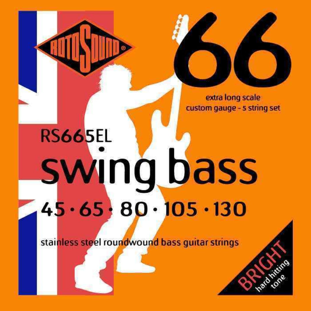 Rotosound corde per E-Bass Swing Bass 66 - set a 5 corde Ex long Custom 45-130 (RS665EL)