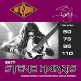 Rotosound corde Jazz Bass Jazz Bass 77 - STEVE HARRIS set a 4 corde Flatwound Heavy 50-110 (SH77)
