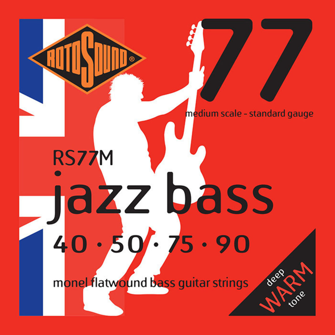Corde Rotosound Jazz Bass Strings Jazz Bass 77 - Set 4-string Medium 40-90 //lunghezza scala Medium (30.5"/772mm a 32"/810mm) (RS77M)