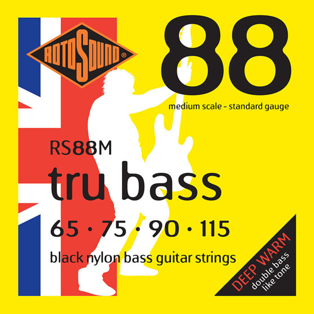 Rotosound Corde per basso elettrico Tru Bass 88 - Set a 4 corde Extra Long // Lunghezza della scala extra lunga (33.5"/850mm fino a 36"/915mm) (RS88EL)