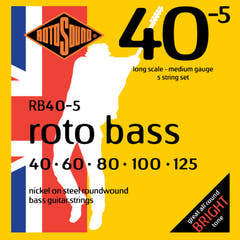 Rotosound Corde per basso elettrico Roto Bass - Set 5 corde Nickel Standard 40-125 (RB40-5)