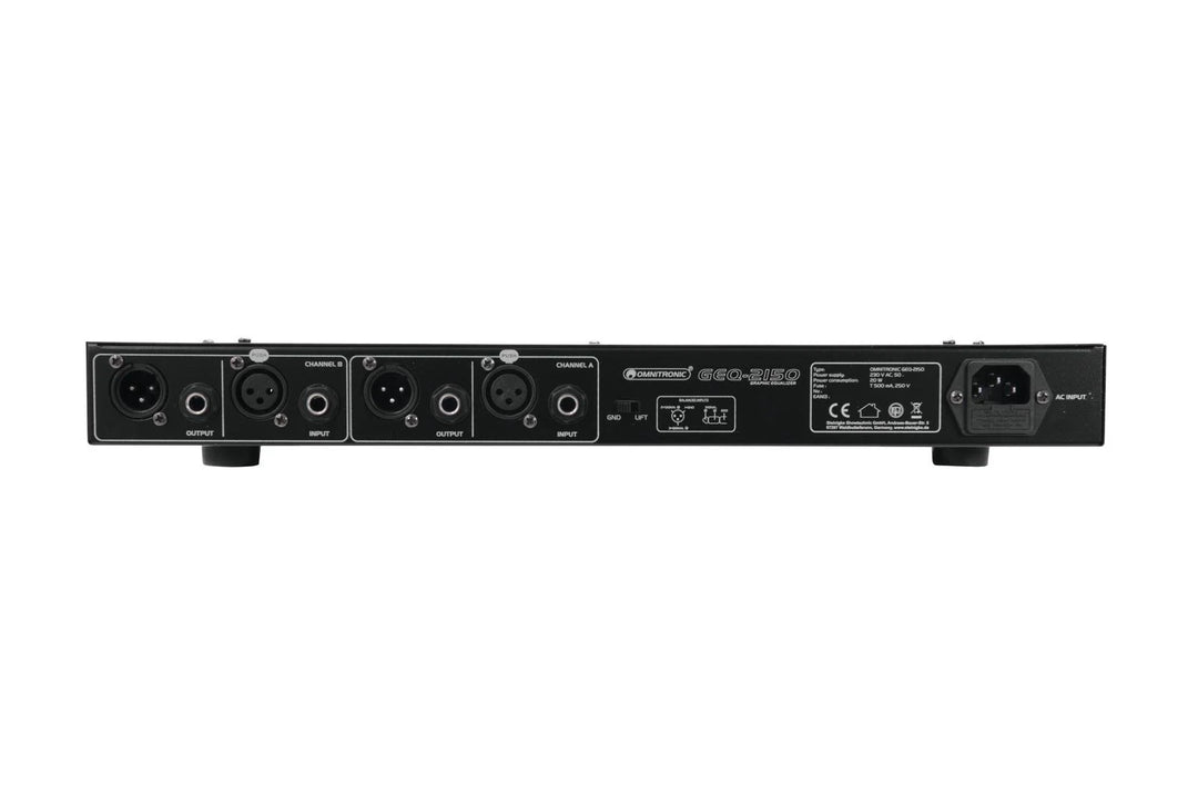 Omnitronic GEQ-2150 2x 15 Bande Equalizzatore Grafico