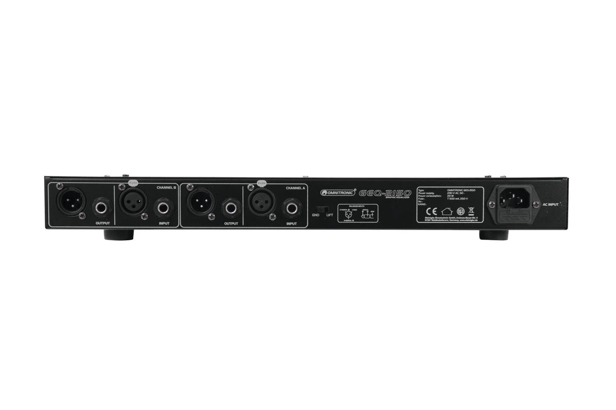 Omnitronic GEQ-2150 2x 15 Bande Equalizzatore Grafico