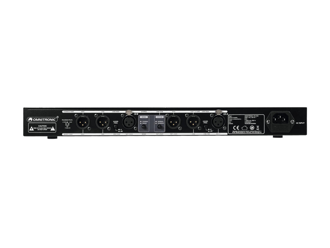 Omnitronic XO-230 Active Crossover – 2-Way Stereo / 3-Way Mono