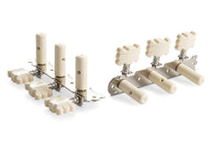 Meccaniche per chitarra classica GEWA, cromate senza lira, bottoni color crema