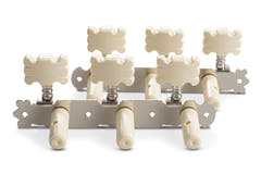Meccaniche per chitarra classica GEWA, cromate senza lira, bottoni color crema