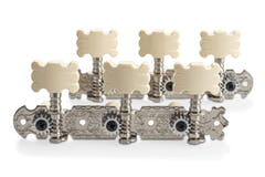 Meccaniche per chitarra classica GEWA, cromate senza lira, bottoni color crema