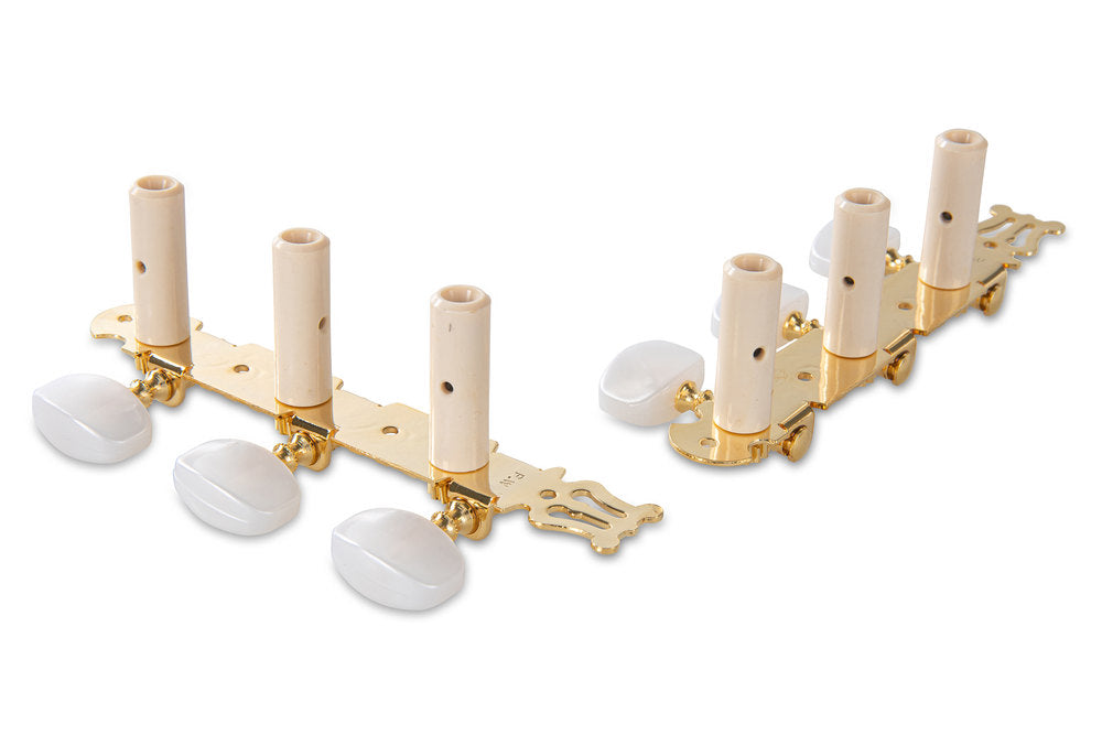 Meccaniche GEWA per chitarra classica, color oro con lira, 14:1
