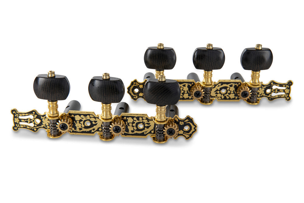 GEWA meccaniche per chitarra classica, color oro con lira, bottoni in acrilico nero