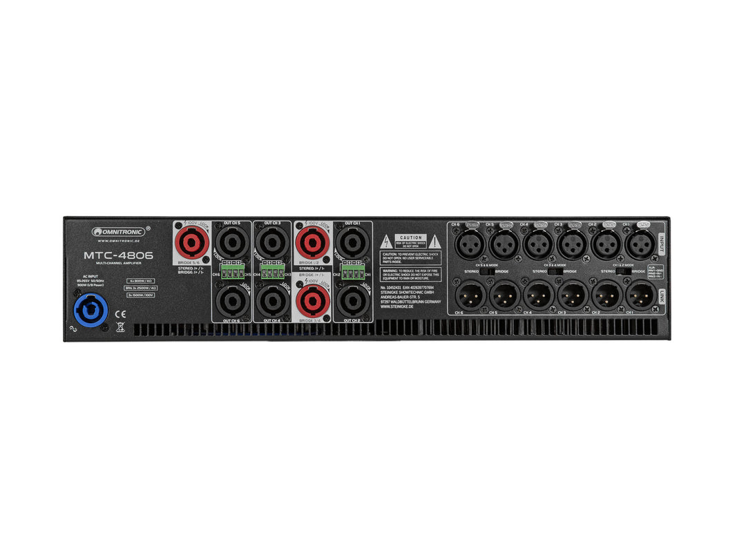 OMNITRONIC MTC-4806 Amplificatore a 6 canali