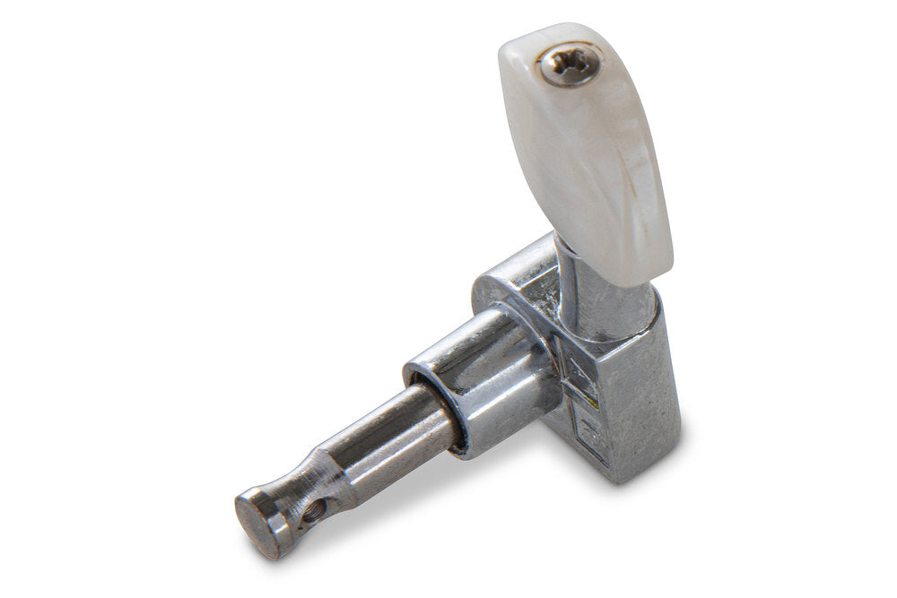 Meccaniche singole GEWA die-cast, grande bottone perlato in stile Grover, 3+3