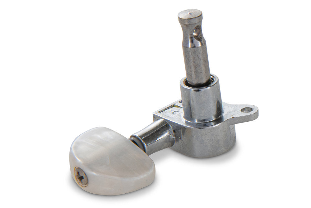 Meccaniche singole GEWA die-cast, grande bottone perlato in stile Grover, 3+3