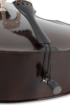GEWA Georg Walther contrabbasso 4/4, massiccio, forma da viola da gamba, vernice marrone scuro