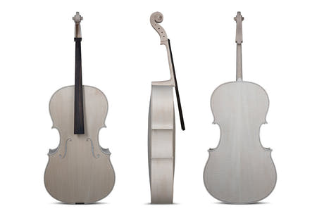 Violoncello GEWA non verniciato 4/4, Guarneri, splendidamente fiammato
