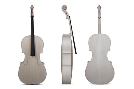GEWA violoncello non verniciato 4/4, Stradivari Davidoff, con fiammatura superiore