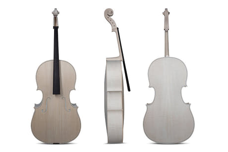 GEWA violoncello non verniciato 4/4, Paolo Antonio Testore, fiammatura superiore