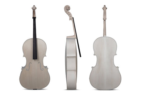 Violoncello GEWA non verniciato 7/8, Stradivari Gore-Booth, splendidamente fiammato