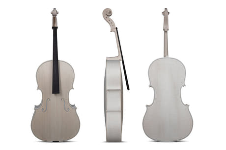 Violoncello GEWA non verniciato 7/8, Stradivari Gore-Booth, fiammatura più pregiata