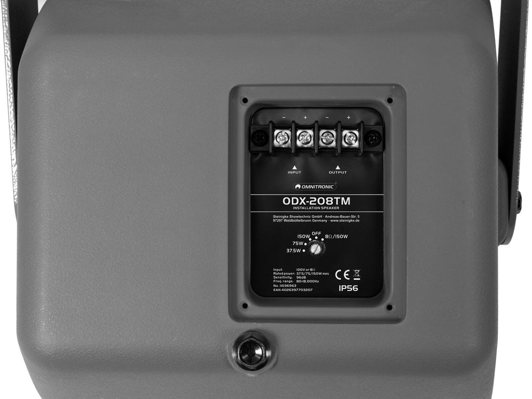Diffusore da installazione OMNITRONIC ODX-208TM 100V dark grigio