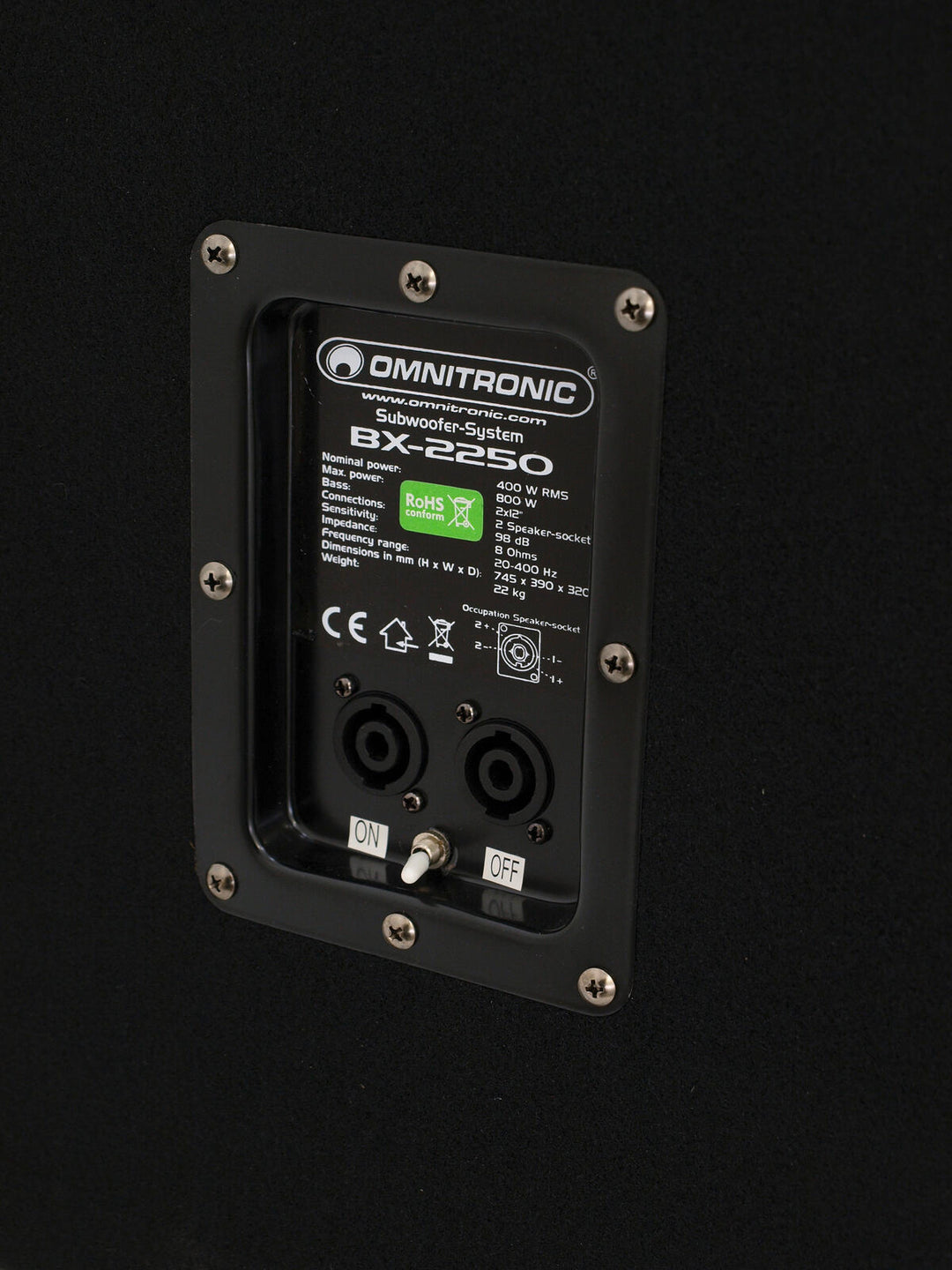 OMNITRONIC BX-2250 Subwoofer 800W