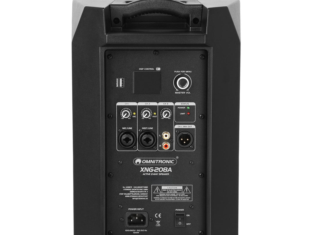 OMNITRONIC XNG-208A diffusore a 2 vie, attivo, DSP