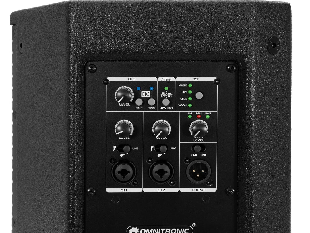 OMNITRONIC PAS-208A MK4 Top a 2 vie, attivo, DSP, BT